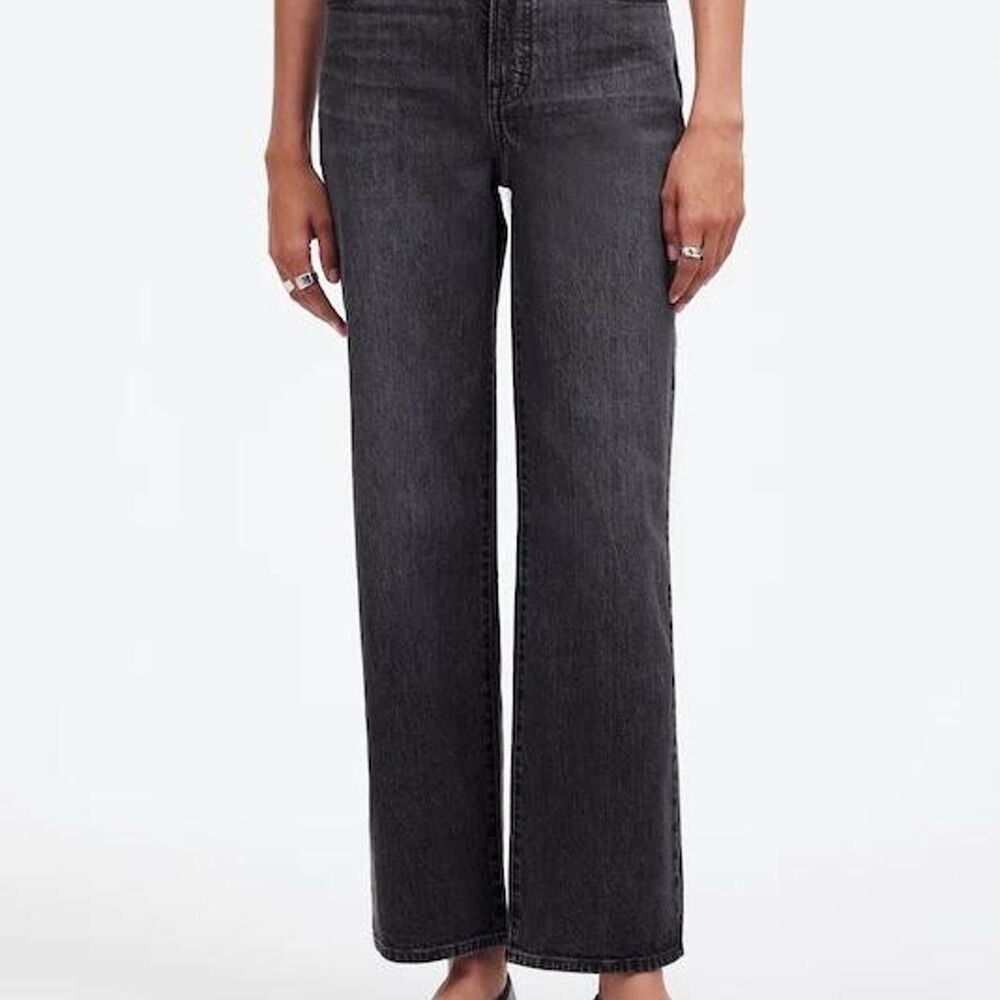Madewell The Perfect Vintage Wide-Leg Jean Size 27 Black Rinse